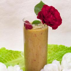 Raspberry nectarine peach smoothie