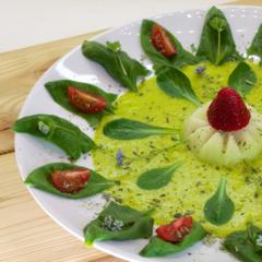 Orange pineapple parsley soup